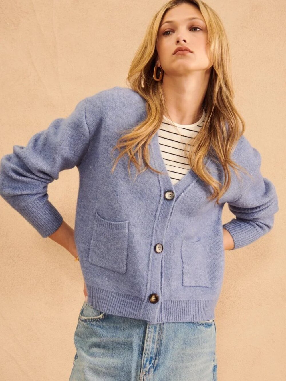 John & Jenn Cozy Braxton Cardigan Sweater Lavender Size Small